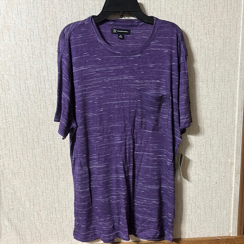 INC INTERNATIONAL CONCEPTS POCKET TEE: PURPLE/WHITE: NEW WITH TAGS: SZ M